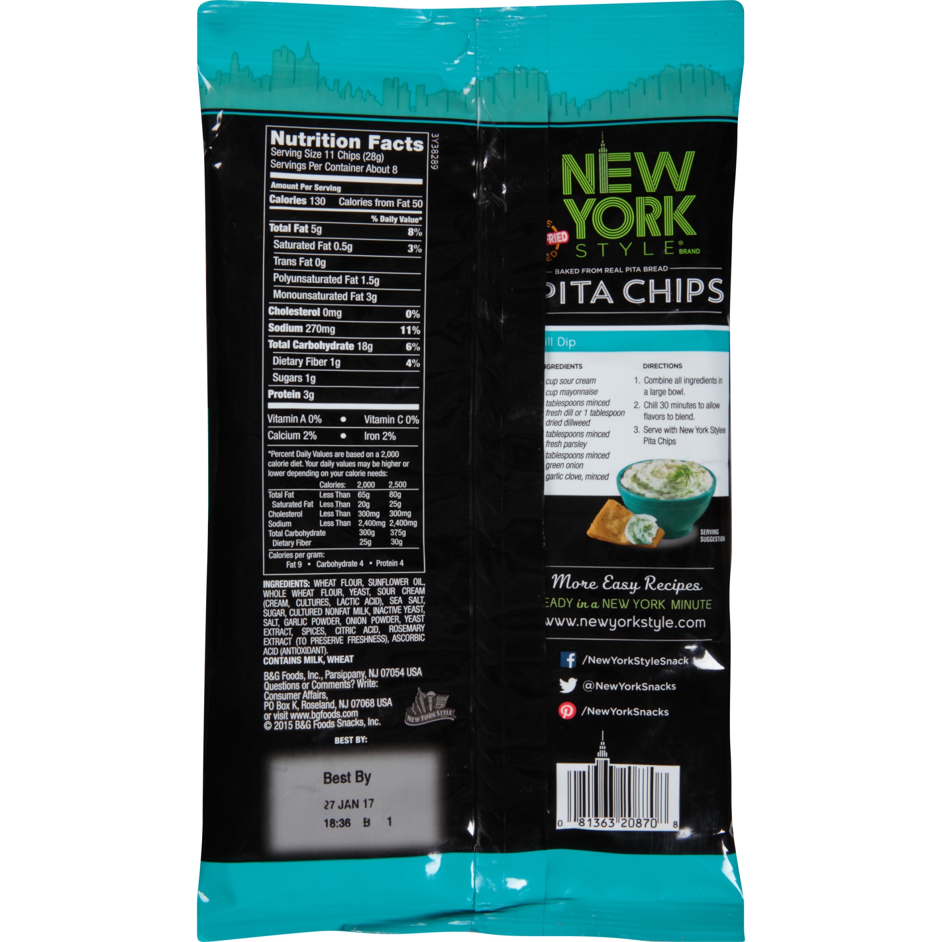 slide 4 of 6, New York Style Garden Fresh Ranch Pita Chips, 8 oz