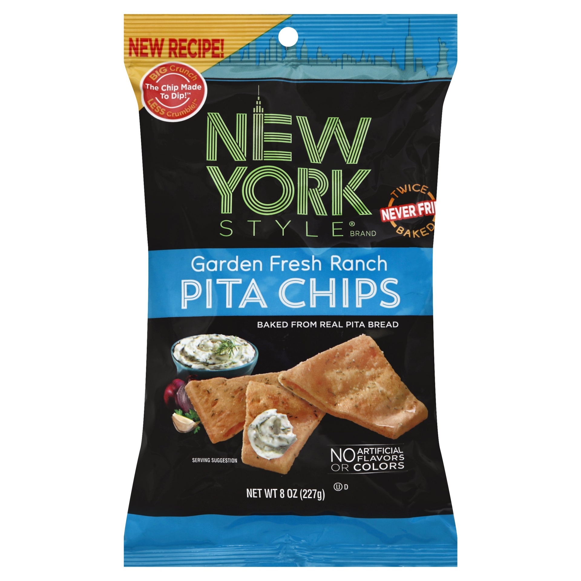 slide 1 of 6, New York Style Garden Fresh Ranch Pita Chips, 8 oz