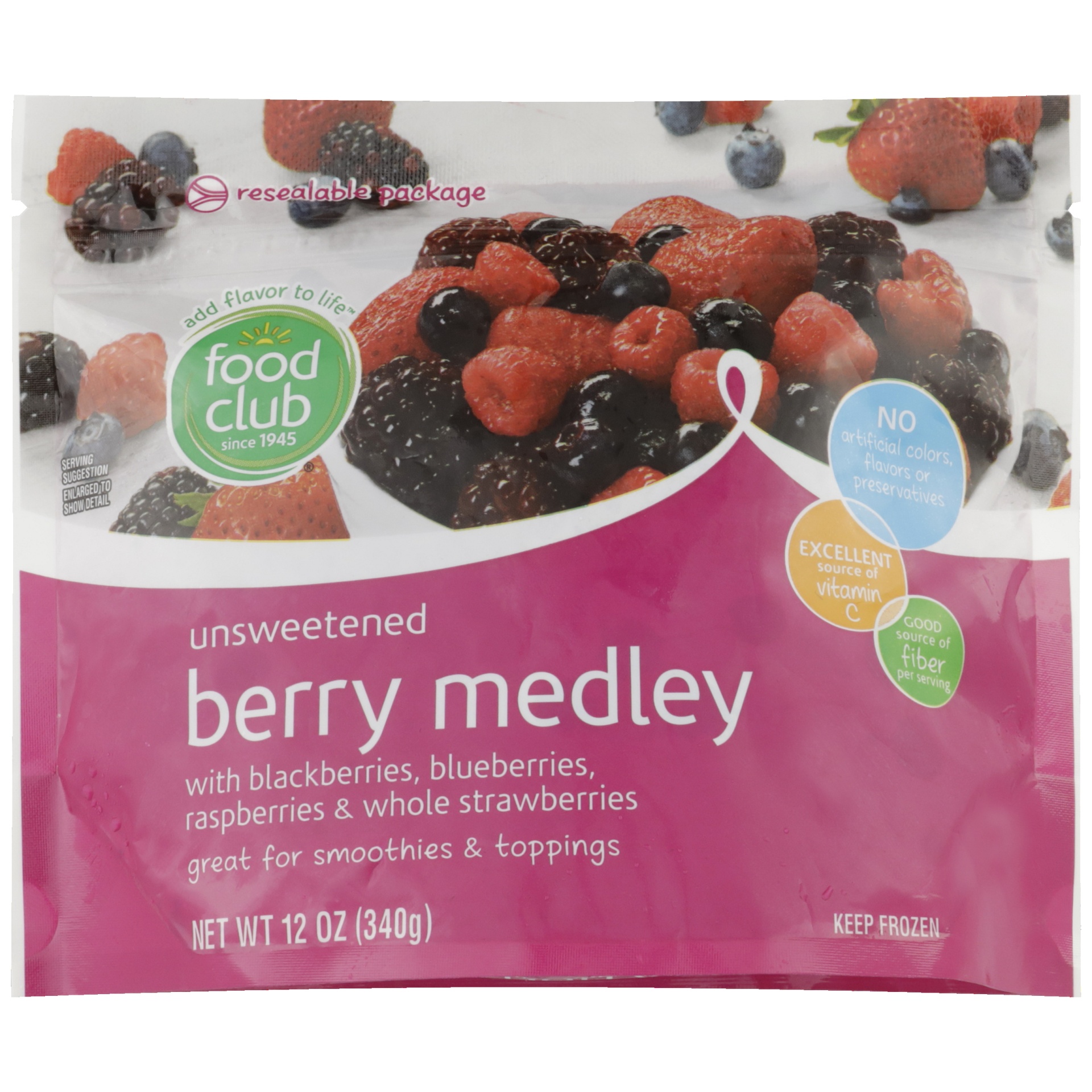 slide 1 of 6, Food Club Unsweetened Berry Medley, 12 oz
