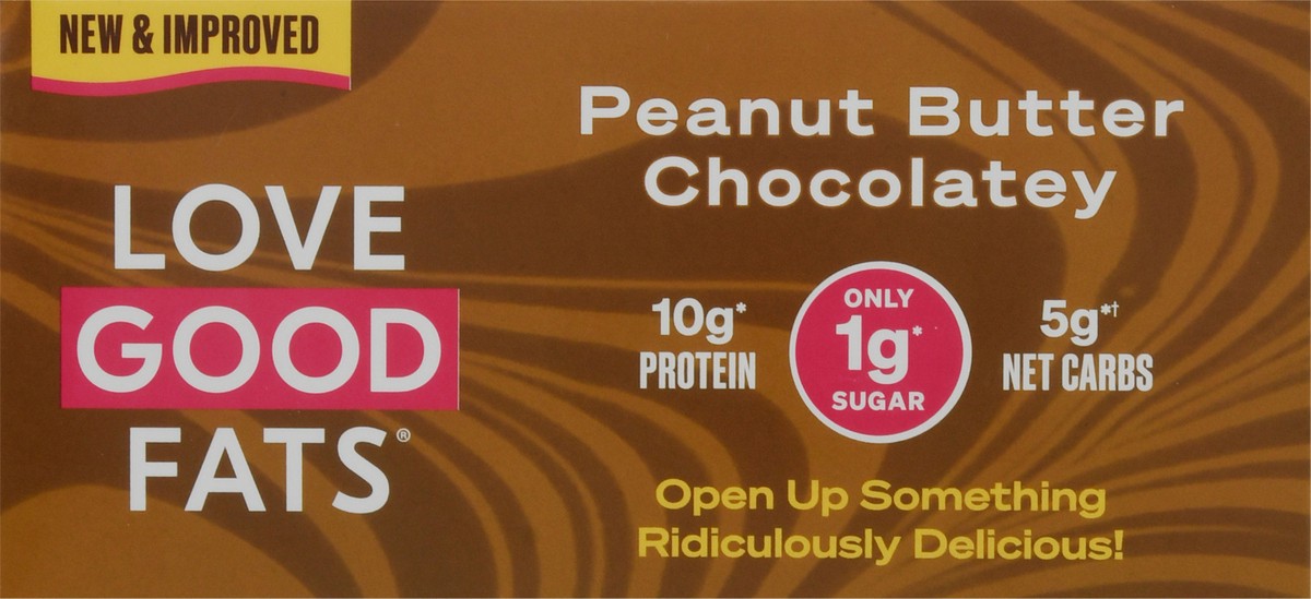 slide 6 of 10, Love Good Fats Peanut Butter Chocolatey Bars 12 - 1.38 oz Bars, 12 ct