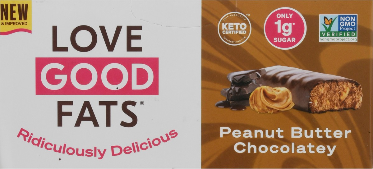 slide 8 of 10, Love Good Fats Peanut Butter Chocolatey Bars 12 - 1.38 oz Bars, 12 ct