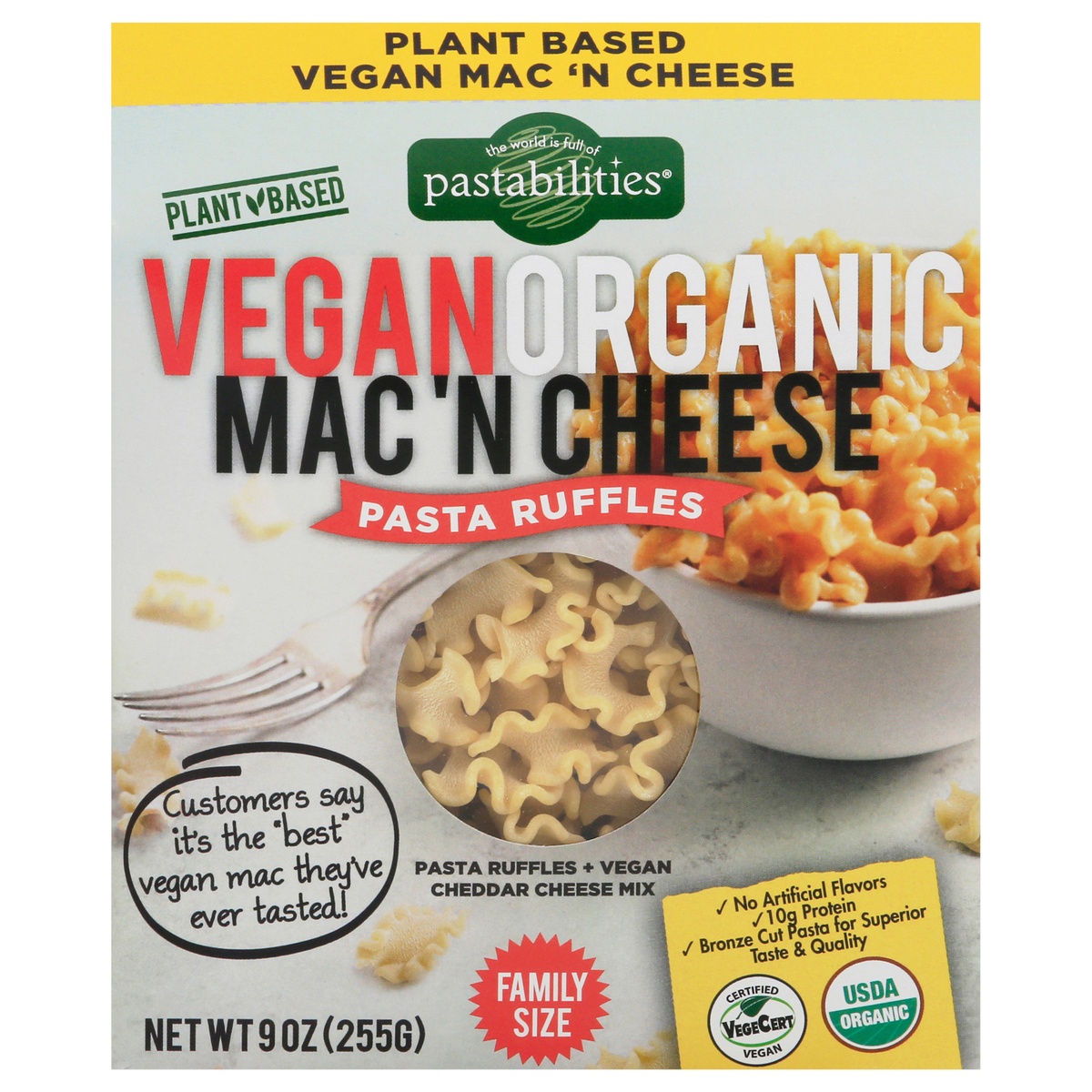 Pastabilities Organic Vegan Family Size Mac 'N Cheese Pasta Ruffles 9 ...