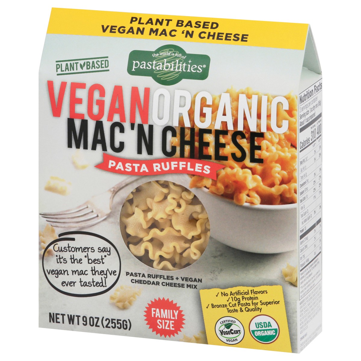 slide 7 of 12, Pastabilities Organic Vegan Family Size Mac 'N Cheese Pasta Ruffles 9 oz, 9 oz