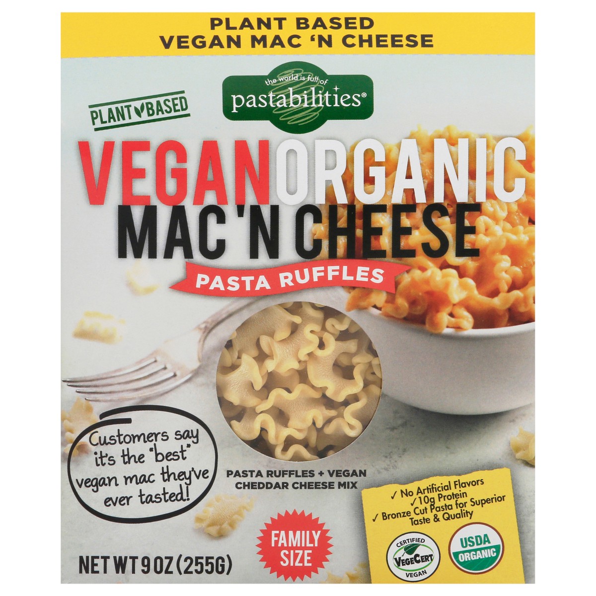 slide 8 of 12, Pastabilities Organic Vegan Family Size Mac 'N Cheese Pasta Ruffles 9 oz, 9 oz