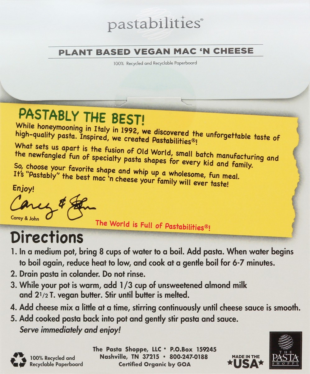 slide 11 of 12, Pastabilities Organic Vegan Family Size Mac 'N Cheese Pasta Ruffles 9 oz, 9 oz