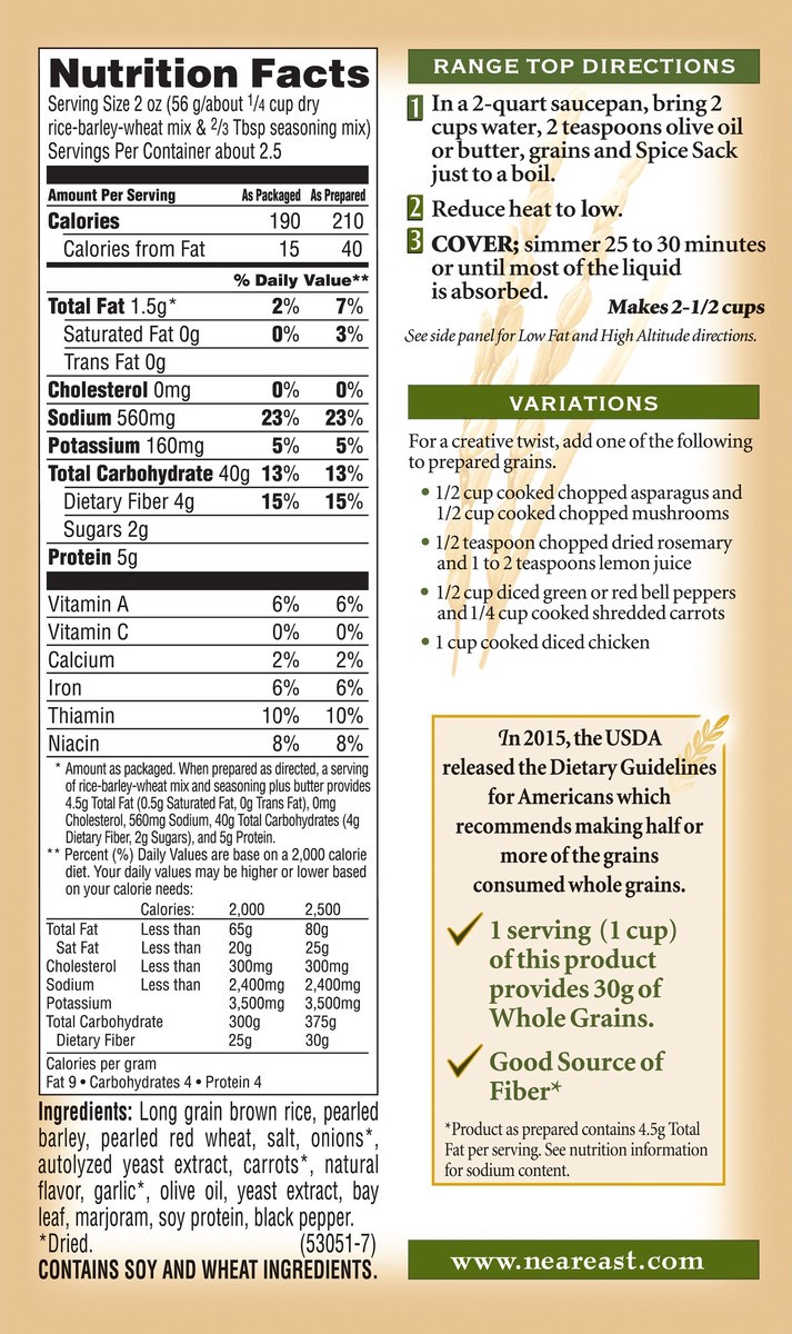 slide 6 of 6, Near East Whole Grain Blends Chicken & Herb Rice 5.7 Ounce Paper Box, 5.7 oz