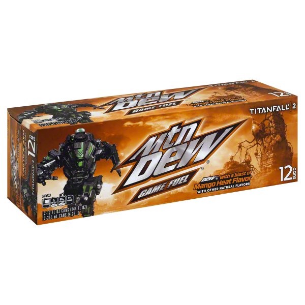 slide 1 of 6, Mountain Dew Game Fuel Mango Heat - 12 ct; 12 fl oz, 12 ct; 12 fl oz