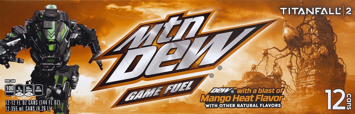 slide 3 of 6, Mountain Dew Game Fuel Mango Heat - 12 ct; 12 fl oz, 12 ct; 12 fl oz
