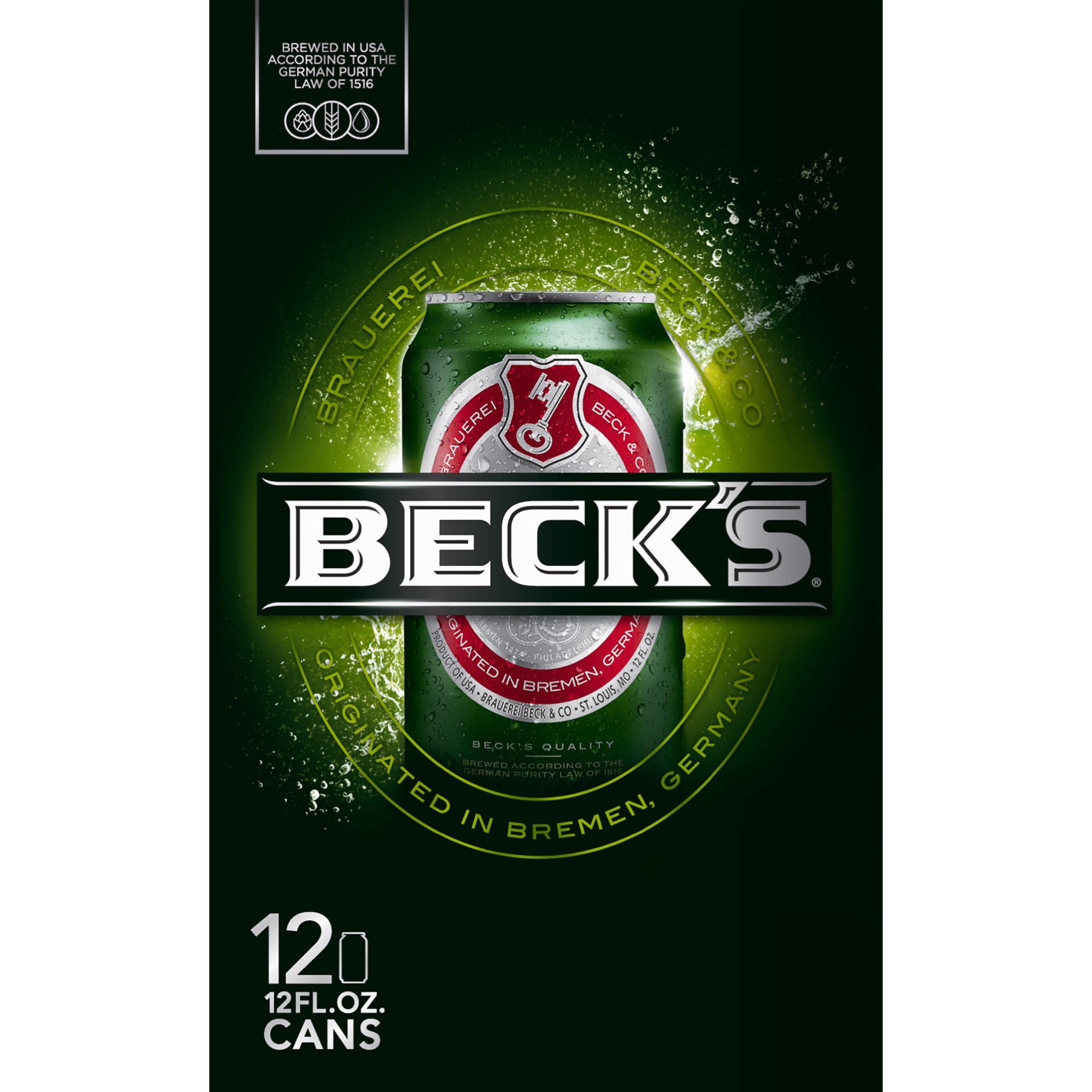 slide 1 of 8, Beck's Pilsner Beer, 12 Pack 12 fl. oz. Cans, 4.8% ABV, 12 ct; 12 oz