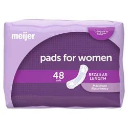 Meijer Bladder Protection Pads, Maximum Absorbency, 48 Ct
