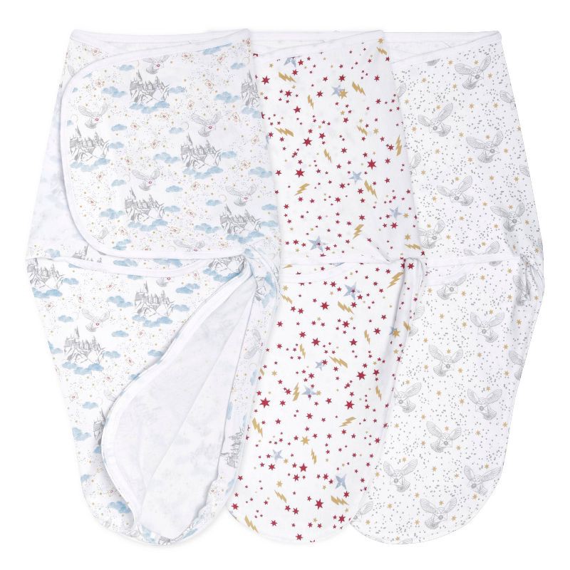 slide 1 of 7, aden + anais essentials Baby Harry Potter 100% Cotton Quick Change Easy 3pk Sleeveless Swaddle Wraps - Harry Potter 0-3m, 3 ct