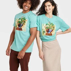 Latino Heritage Month Adult Short Sleeve 'Fruit' Graphic T-Shirt - Teal Green L
