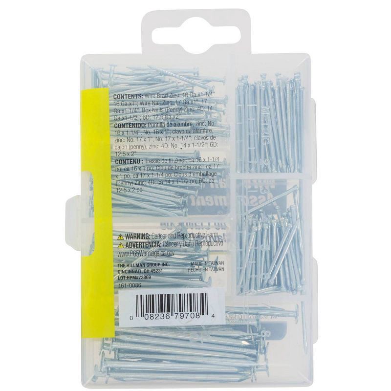 slide 5 of 6, Hillman 266pc Small Wire and Brad Nails Kit, 266 ct