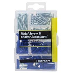 Hillman 72pc Plastic Anchors with Screws Kit