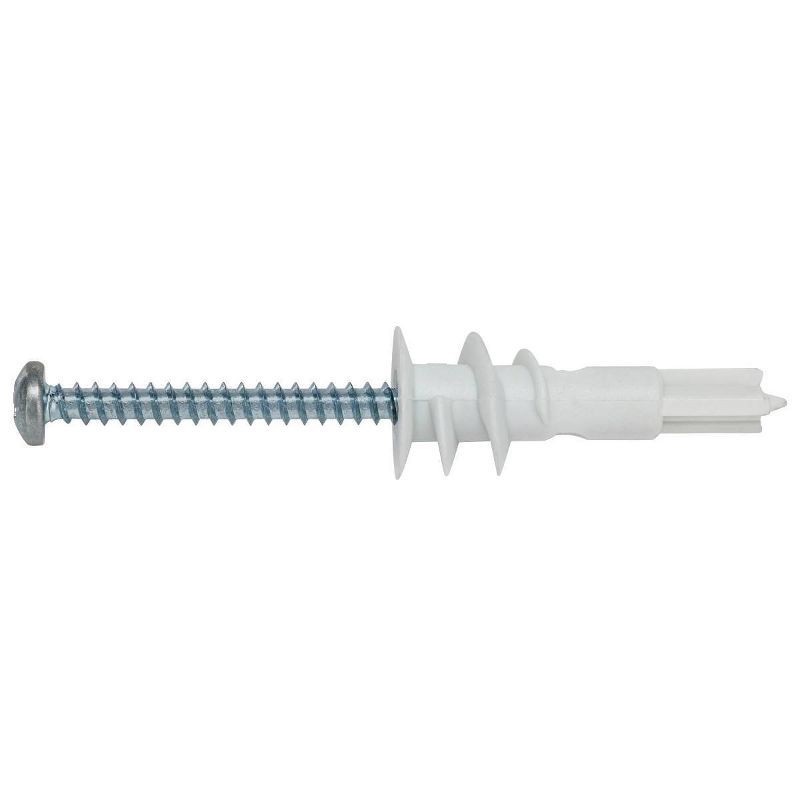 slide 4 of 6, Hillman Wallboard Anchors: Drywall Screw Anchors Set, Includes Screws & Anchors, Plastic & Steel, 20 Pieces, White, 20 ct