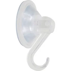 Hillman 2pc Press Mount Cups: Clear Plastic Suction Cup Hooks for Windows & Ceilings, Decorative Hooks, 2 Count