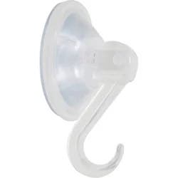 Hillman 2pc Press Mount Cups: Clear Plastic Suction Cup Hooks for Windows & Ceilings, Decorative Hooks, 2 Count