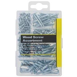 Hillman 199pc Wood Screw Kit: Steel Alloy Assortment for Hanging, Silver Hardware Fastener Set