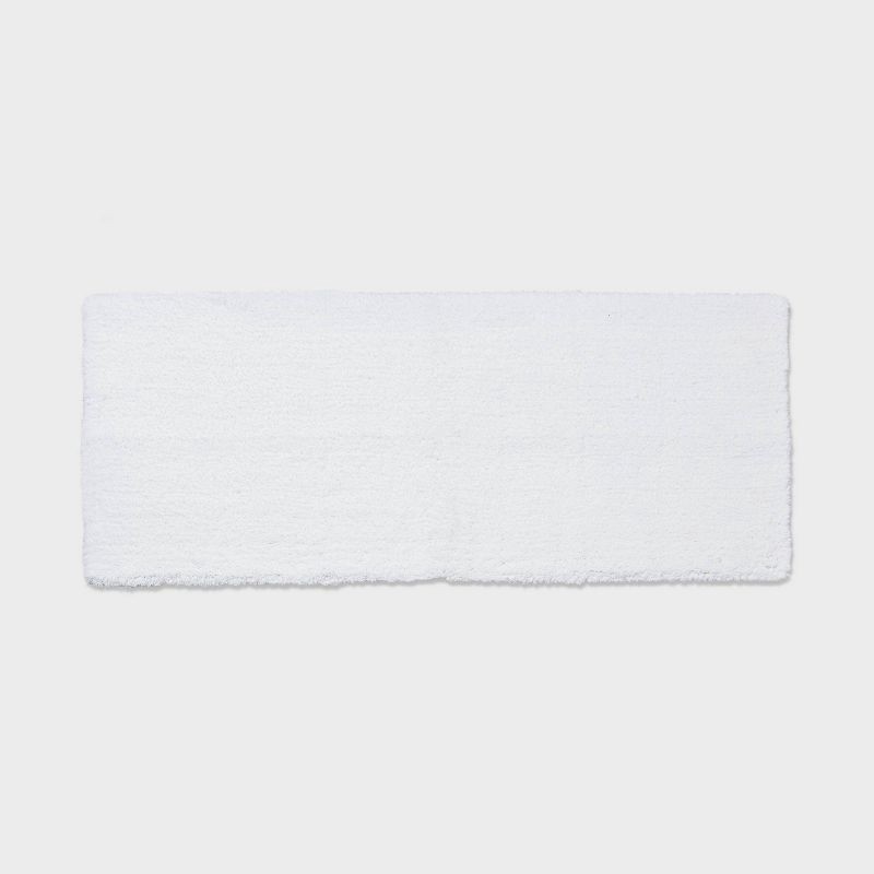 slide 1 of 4, 24"x60" Spa Plush Bath Rug White - Threshold™, 1 ct
