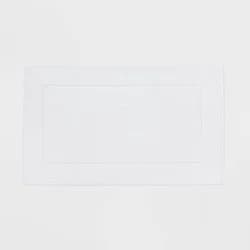 21"x34" Spa Plush Bath Rug White - Threshold™: Cotton Jacquard, Machine Washable, No Backing, OEKO-TEX Certified