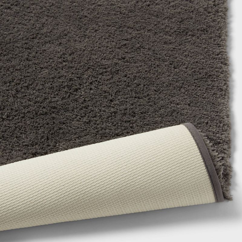 slide 4 of 4, 24"x40" Spa Plush Bath Rug Dark Gray - Threshold™, 1 ct