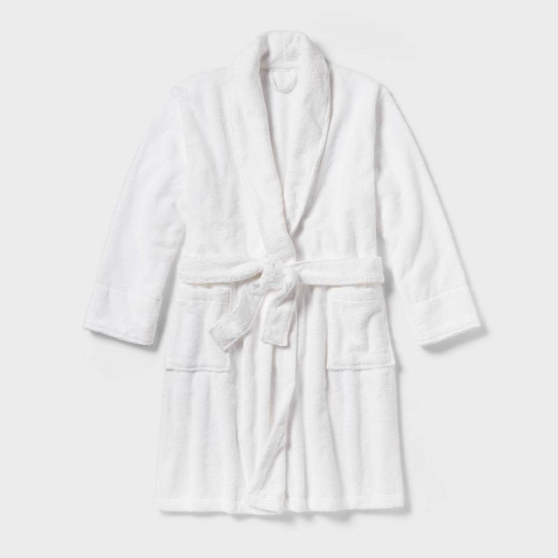 slide 3 of 3, L/XL Spa Plush Bath Robe White - Threshold™, 1 ct