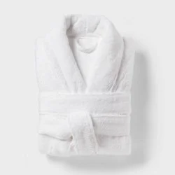 S/M Spa Plush Bath Robe White - Threshold™