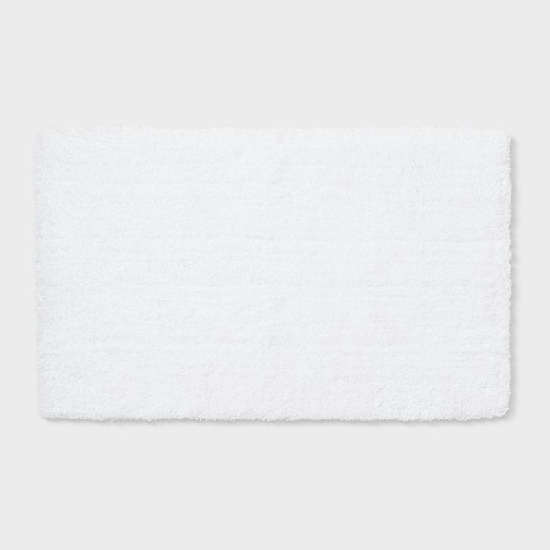 slide 1 of 4, 21"x34" Spa Plush Bath Rug White - Threshold™, 1 ct