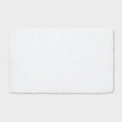 21"x34" Spa Plush Bath Rug White - Threshold™: Heavyweight, Non-Skid, High Pile, Luxury Tufted Rectangle