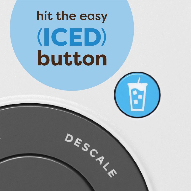 slide 13 of 19, Keurig K-Iced Plus Single-Serve Coffee Maker White: Brews Iced Coffee, Fits Travel Mug, Removable Water Reservoir, 1 ct