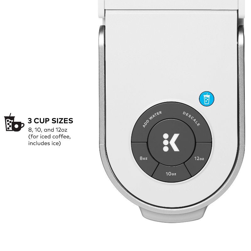 slide 7 of 19, Keurig K-Iced Plus Single-Serve Coffee Maker White: Brews Iced Coffee, Fits Travel Mug, Removable Water Reservoir, 1 ct