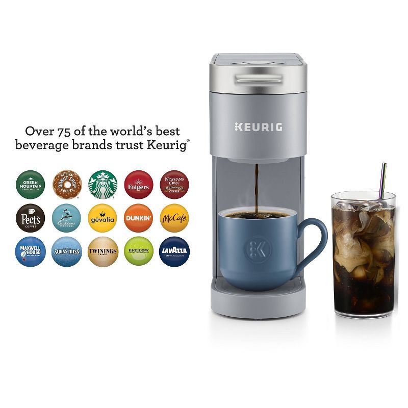 slide 12 of 13, Keurig K-Iced Plus Single-Serve Coffee Maker Moon Light Gray: Brews Iced Coffee, Fits Travel Mug, Removable Water Reservoir, 1 ct