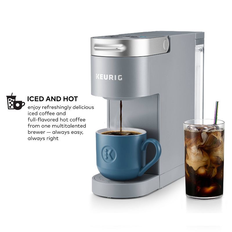 slide 5 of 13, Keurig K-Iced Plus Single-Serve Coffee Maker Moon Light Gray: Brews Iced Coffee, Fits Travel Mug, Removable Water Reservoir, 1 ct