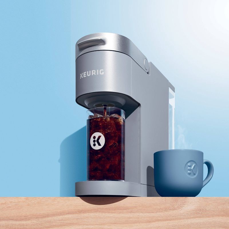 slide 11 of 13, Keurig K-Iced Plus Single-Serve Coffee Maker Moon Light Gray: Brews Iced Coffee, Fits Travel Mug, Removable Water Reservoir, 1 ct