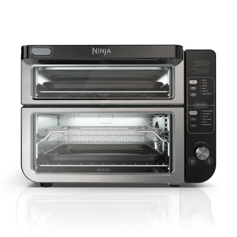 Ninja DCT402BK 13 in 1 Double Oven with FlexDoor FlavorSeal Smart Finish  Rapid Top Oven Convection and Air Fry Bottom Bake Roast Toast Fry Pizza  More Black｜TikTok Search