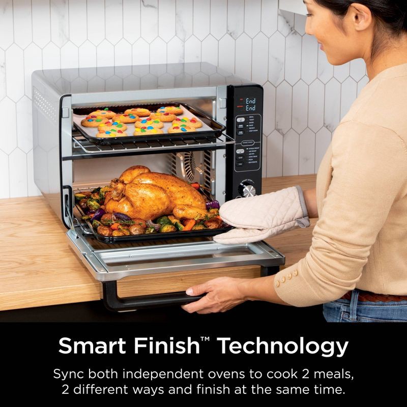 slide 4 of 11, Ninja 12-in-1 Double Oven with FlexDoor, FlavorSeal & Smart Finish, Rapid Top Oven, Convection and Air Fry Bottom Oven - DCT401, 1 ct