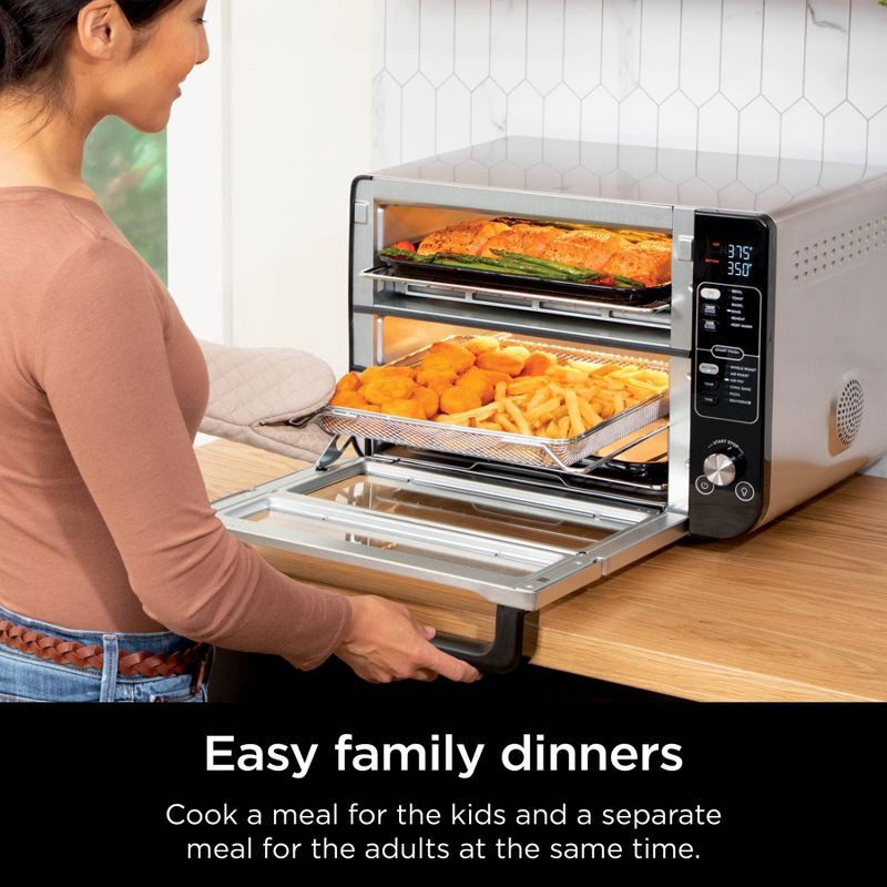 slide 5 of 11, Ninja 12-in-1 Double Oven with FlexDoor, FlavorSeal & Smart Finish, Rapid Top Oven, Convection and Air Fry Bottom Oven - DCT401, 1 ct