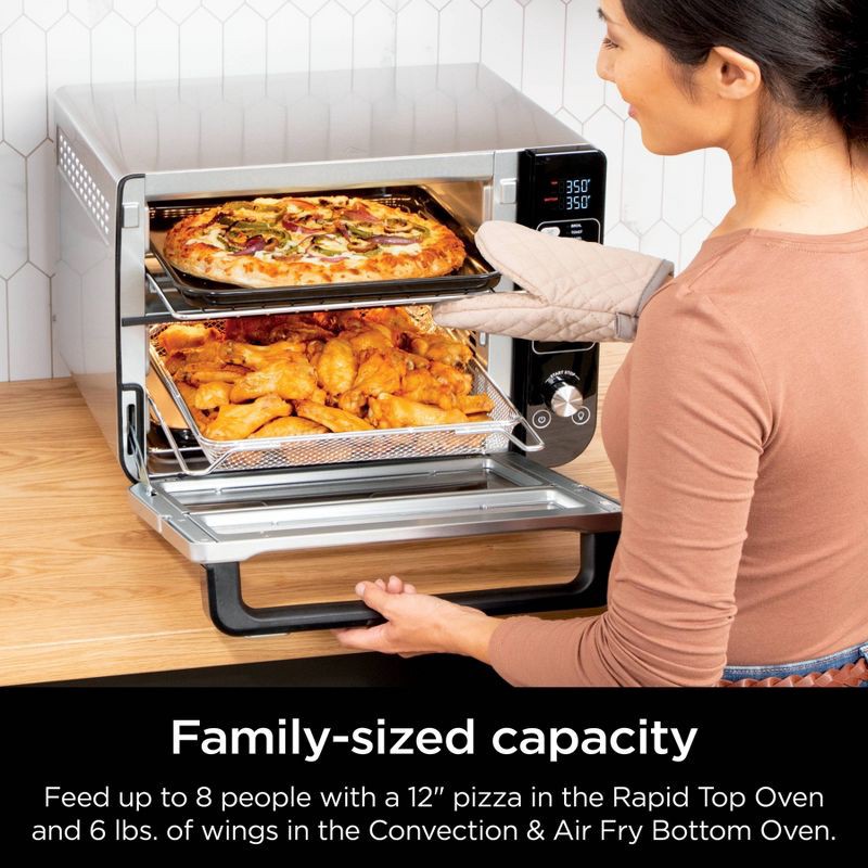 slide 7 of 11, Ninja 12-in-1 Double Oven with FlexDoor, FlavorSeal & Smart Finish, Rapid Top Oven, Convection and Air Fry Bottom Oven - DCT401, 1 ct