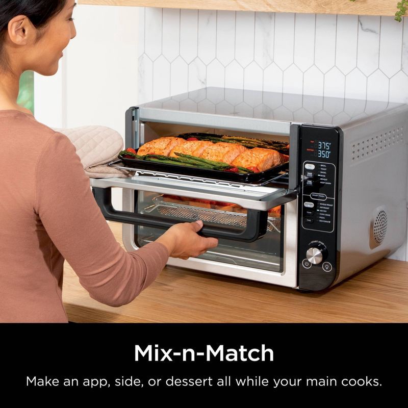 slide 9 of 11, Ninja 12-in-1 Double Oven with FlexDoor, FlavorSeal & Smart Finish, Rapid Top Oven, Convection and Air Fry Bottom Oven - DCT401, 1 ct