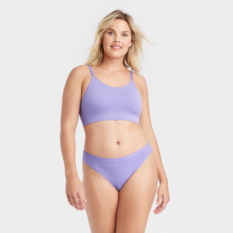 Women's Cotton Stretch Comfort Thong - Auden™ Lilac Purple XL