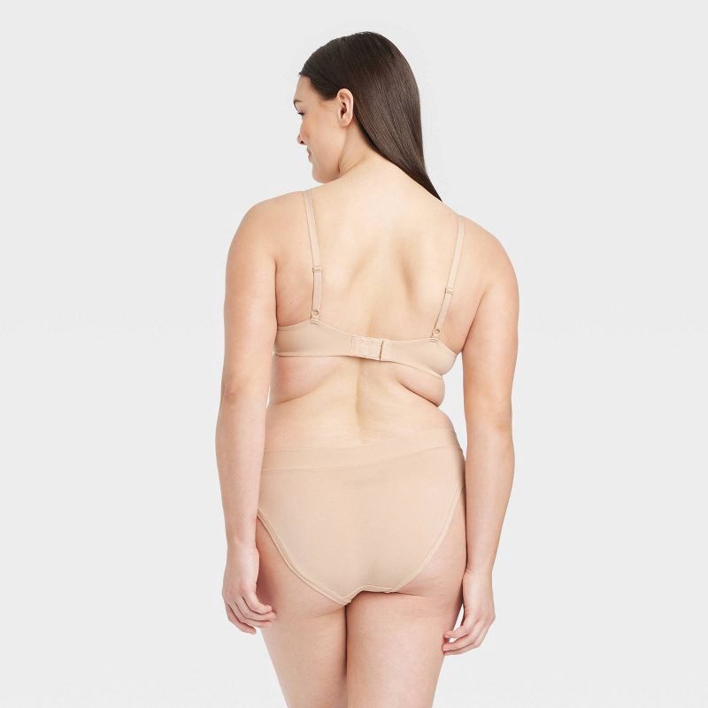 slide 5 of 5, Women's Cotton Stretch Bikini Underwear - Auden™ Beige XS: Mid Rise, Knit Jersey, Pull-On, 1 ct