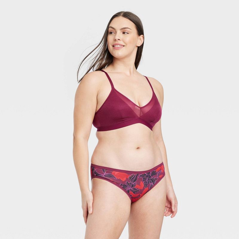 Women's Floral Print Cotton Bikini Underwear - Auden™ Assorted Red XL -  Yahoo Shopping