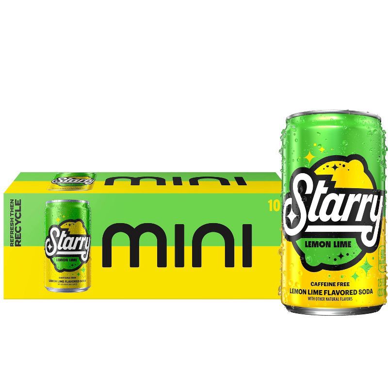 slide 1 of 6, Starry Lemon Lime Soda - 10pk/7.5 fl oz Mini Cans, 10 ct; 7.5 fl oz