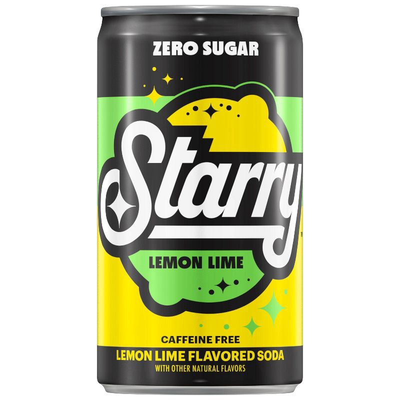 slide 3 of 6, Starry Zero Sugar Lemon Lime Soda - 10pk/7.5 fl oz Mini Cans, 10 ct; 7.5 fl oz