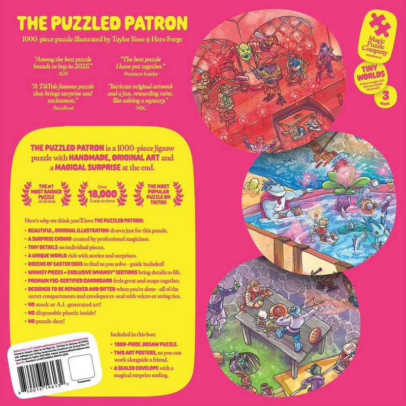 slide 2 of 5, Magic Puzzle Company The Puzzled Patron Jigsaw Puzzle - 1000pc: Memory & Fine Motor Skills, Collage Theme, 1000 ct