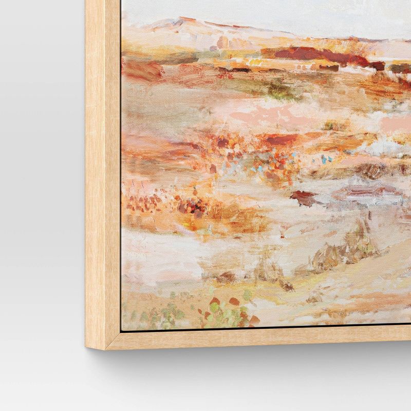 slide 4 of 4, 16" x 20" Warm Colors Landscape Framed Canvas Natural - Threshold™, 1 ct