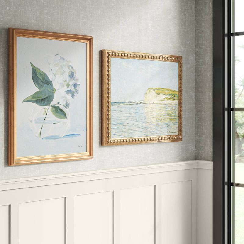 slide 2 of 4, 16" x 20" Silent Still Framed Wall Cotton Canvas Board - Threshold™: Polystyrene Gold Frame, Horizontal Landscape, 1 ct