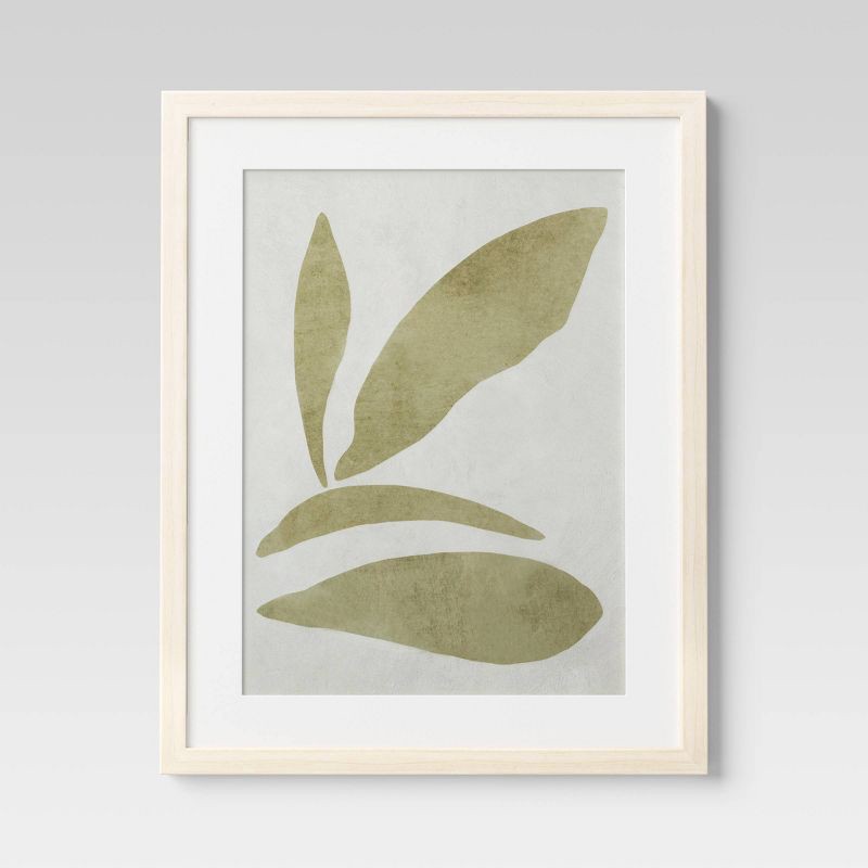 slide 3 of 6, (Set of 2) 16" x 20" Leaf Framed Wall Art Set Natural - Threshold™: Botanical Drawing, Beige Frame, Vertical Display, 1 ct