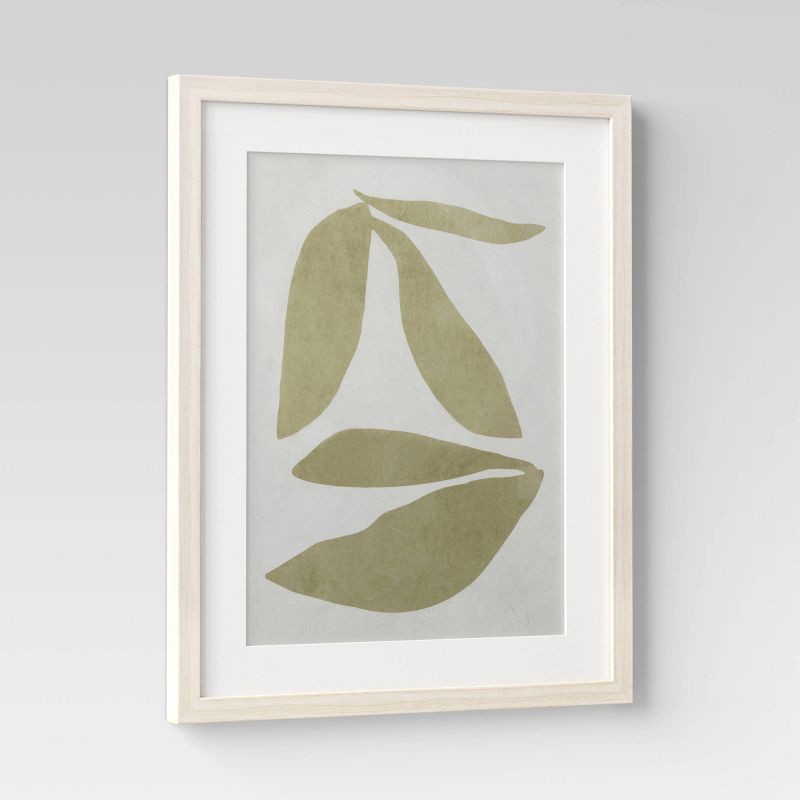 slide 5 of 6, (Set of 2) 16" x 20" Leaf Framed Wall Art Set Natural - Threshold™: Botanical Drawing, Beige Frame, Vertical Display, 1 ct