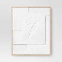 24" x 30" Dimensional II 3D Framed Wall Sculpture with Sand texture - Threshold™: Modern Canvas Art, Polystyrene Frame
